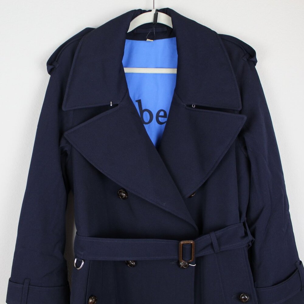 NWT Burberry Gemini Wool Trench Coat, US 12, Dark Blue Luxe Belted Iconic Style - Picture 10 of 16